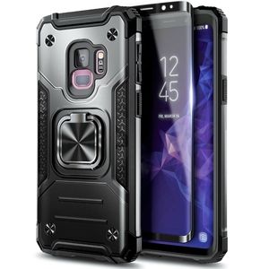 For Samsung Galaxy S9 Case Ring Stand Phone Cover with Screen Protector